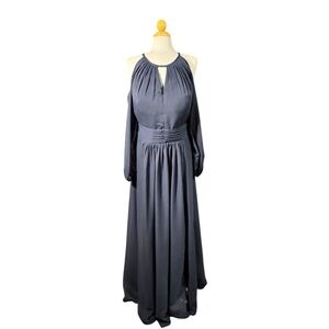 NWOT Midnight Navy Halter Gown
